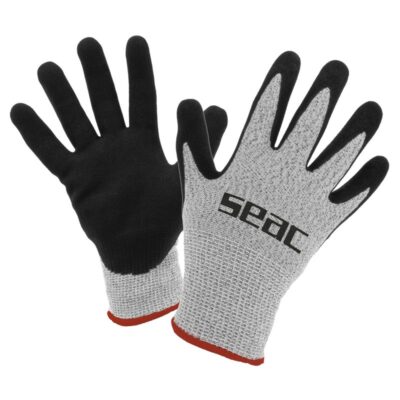 Guanti Seac Rock Grip grigio e nero, vista del dorso e del palmo