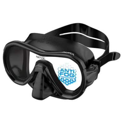 Maschera SEAC Aura Antifog nera, vista frontale
