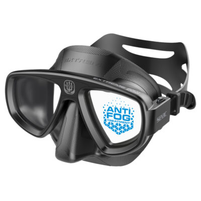Maschera SEAC Extreme Antifog nera, vista frontale